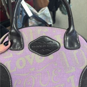Victoria's Secret Purple and Brown Cosmetic Bag
